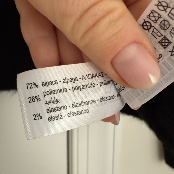 Zara Black Wool Open Knit Women's Sweater - Picture 4 of 7